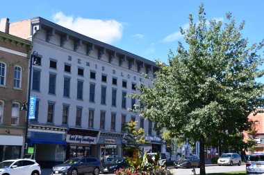 CANDAIGUA, NY - 18 Sep 2020 'de görüldüğü gibi Canandaigua, New York şehir merkezindeki ana cadde.