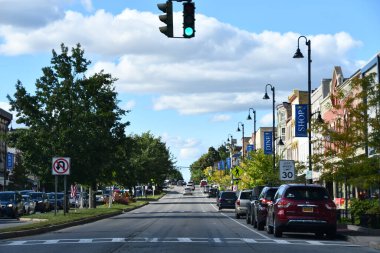 CANDAIGUA, NY - 18 Sep 2020 'de görüldüğü gibi Canandaigua, New York şehir merkezindeki ana cadde.