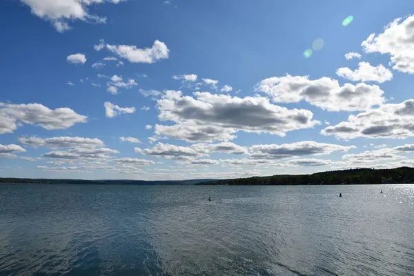 Вид Озеро Кандандайґуа Кандандаіґуа Нью Йорк — стокове фото