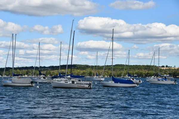 Cananandaigua Setembro Barcos Lago Canandaigua Estado Nova York Como Visto — Fotografia de Stock