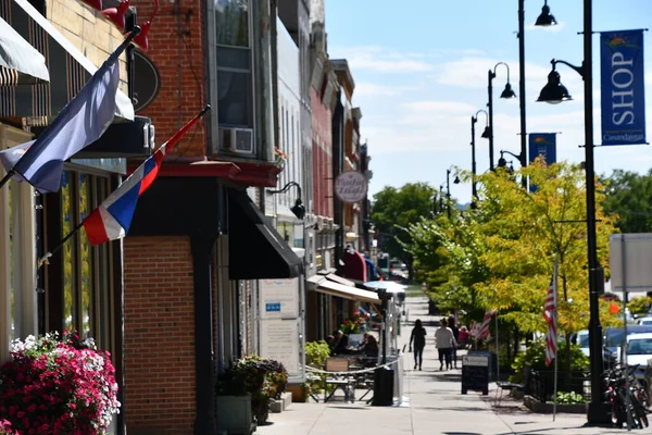 Cananandaigua Setembro Main Street Centro Canandaigua Nova York Como Visto — Fotografia de Stock