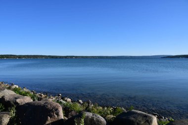 Canandaigua, New York 'taki Kershaw Park' tan Canandaigua Gölü manzarası
