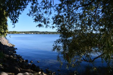 Canandaigua, New York 'taki Kershaw Park' tan Canandaigua Gölü manzarası