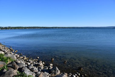 Canandaigua, New York 'taki Kershaw Park' tan Canandaigua Gölü manzarası