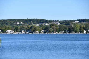 Canandaigua, New York 'taki Kershaw Park' tan Canandaigua Gölü manzarası