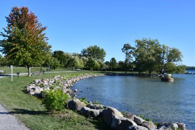 Canandaigua, New York 'taki Kershaw Park' tan Canandaigua Gölü manzarası