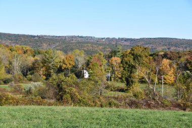 Litchfield Hills 'teki Sonbahar Renkleri New Milford, Connecticut' tan