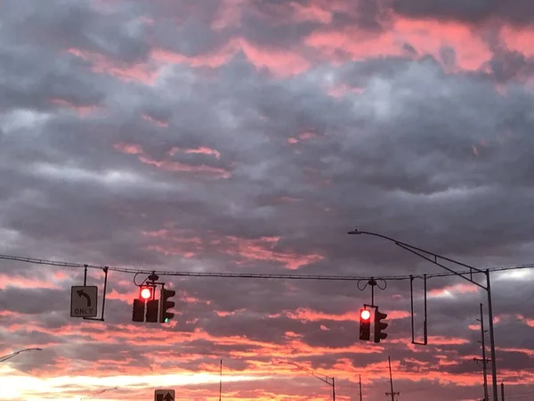 Uma Bela Vista Pôr Sol — Fotografia de Stock