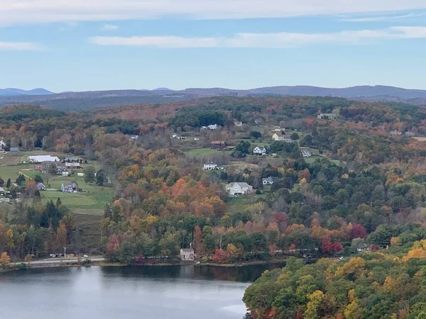 Vista Topo Torre Mount Tom State Park Washington Connecticut — Fotografia de Stock