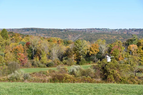 Vista Fall Colors Litchfield Hills Desde New Milford Connecticut —  Fotos de Stock