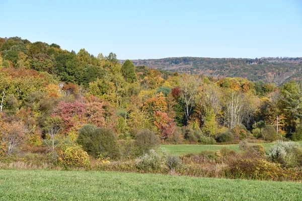 Vista Fall Colors Litchfield Hills Desde New Milford Connecticut —  Fotos de Stock