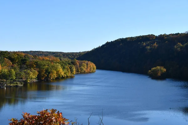 Uitzicht Lake Lillinonah Vanaf Lovers Leap State Park New Milford — Stockfoto