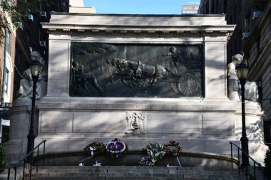 New York, New York - 18 Ekim 2022 'de New York' ta İtfaiyeciler Anıtı.