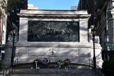 New York, New York - 18 Ekim 2022 'de New York' ta İtfaiyeciler Anıtı.