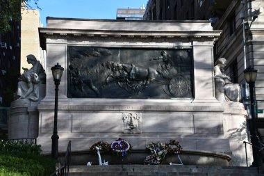 New York, New York - 18 Ekim 2022 'de New York' ta İtfaiyeciler Anıtı.