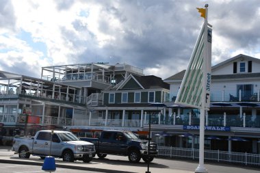 Hampton, New Hampshire 'daki Hampton Beach State Park' ta 3 Ekim 2020 'de görüldüğü gibi sokak tabelaları.. 