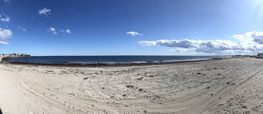 HAMPTON, NH OCT 3: Hampton Beach State Park, New Hampshire, 3 Ekim 2020 'de görüldüğü gibi. 