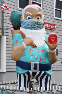 Hampton, New Hampshire 'da 3 Ekim 2020' de görülen kum ve Noel Baba Hediye Dükkanı..