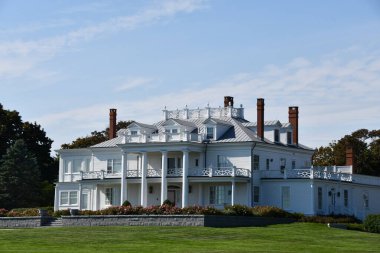 RYE, NH - 4 Ekim 2020 'de görüldüğü gibi Rye, New Hampshire' daki Fuller Malikanesi.