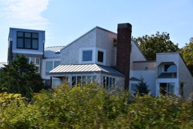 RYE, NH - 4 Ekim 2020 'de görüldüğü gibi Rye, New Hampshire' daki malikane.