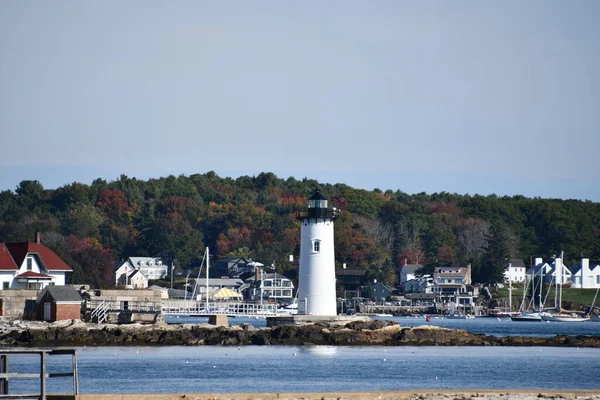 Portsmouth 0Ct Portsmouth Liman Feneri New Castle New Hampshire Ekim — Stok fotoğraf