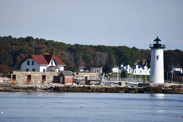 Portsmouth 0Ct Portsmouth Liman Feneri New Castle New Hampshire Ekim — Stok fotoğraf