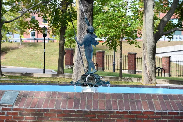 Portsmouth Oct Fountain Prescott Park Portsmouth New Hampshire Seen Oct — Stock Photo, Image