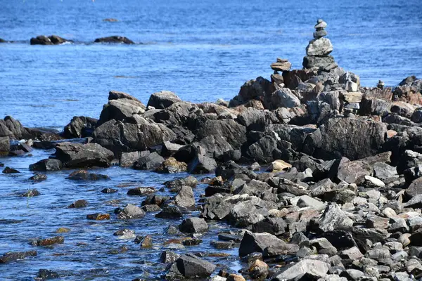 Rock Beach Vid Odiorne Point State Park Rye New Hampshire — Stockfoto