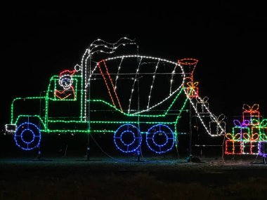 NEW HAVEN, CT NOV 29: 2020 Lighthouse Point Park, Connecticut 'ta Lighthouse Fantasy of Lights Show, 29 Kasım 2020' de görüldüğü gibi. 