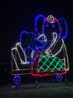 NEW HAVEN, CT NOV 29: 2020 Lighthouse Point Park, Connecticut 'ta Lighthouse Fantasy of Lights Show, 29 Kasım 2020' de görüldüğü gibi. 