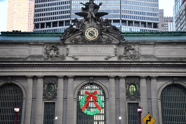 Нью Йорк Нью Йорк Dec Grand Central Terminal Decorated Holiday — стоковое фото