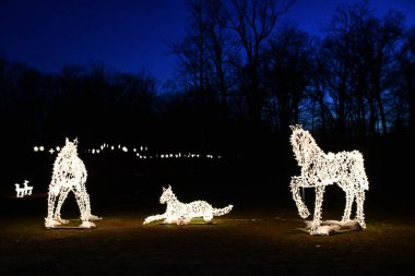 MerIDEN, CT - 27 Aralık 2020 Meriden, Connecticut 'taki Hubbard Park' ta Gümüş Işıklar Festivali, 27 Aralık 2020.