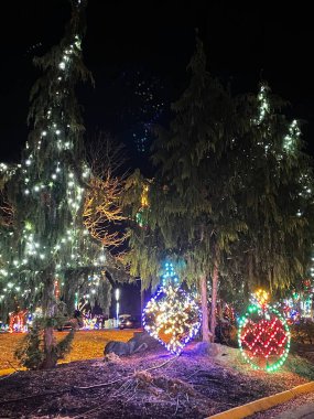 WALLINGFORD, CT - 27 Aralık 2020 'de Wallingford, Connecticut' taki Toyota Oakdale Tiyatrosu 'nda Işıkların Sihri gösterimi.