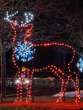 WALLINGFORD, CT - 27 Aralık 2020 'de Wallingford, Connecticut' taki Toyota Oakdale Tiyatrosu 'nda Işıkların Sihri gösterimi.