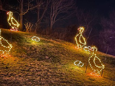 WALLINGFORD, CT - 27 Aralık 2020 'de Wallingford, Connecticut' taki Toyota Oakdale Tiyatrosu 'nda Işıkların Sihri gösterimi.