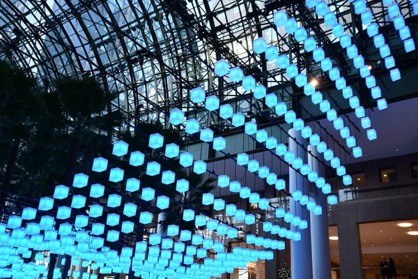 New York Dec Svítidla Instalace Svátečního Světla Brookfield Place Manhattanu — Stock fotografie