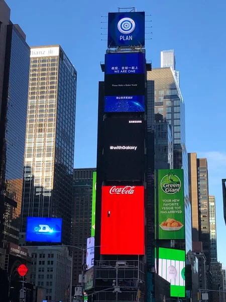 Dec 时代广场 在曼哈顿设有百老汇剧场和动画Led标志 见2020年12月26日 它是纽约市和美国的象征 — 图库照片