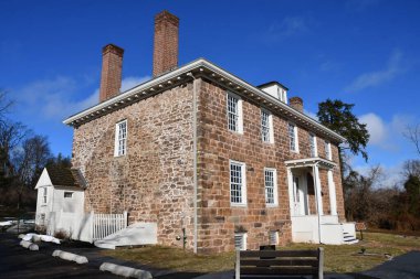 PISCATaway, NJ - 27 Şubat 2021 'de görüldüğü üzere Piscataway, New Jersey' deki Cornelius Low House.