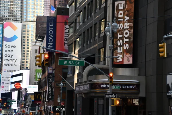 Nueva York Feb Times Square Presentado Con Teatros Broadway Carteles — Foto de Stock