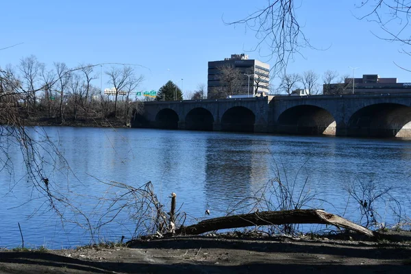 Ponte Bulkeley Através Rio Connecticut Hartford Connecticut — Fotografia de Stock