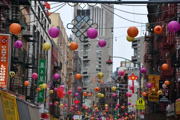 Nueva York Abr Enciende Las Linternas Chinatown Ciudad Nueva York —  Fotos de Stock