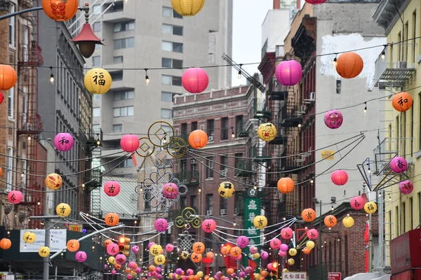 New York Apr Light Chinatown Lanterns New York City Seen — Stock Photo, Image