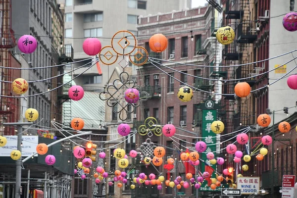 Nueva York Abr Enciende Las Linternas Chinatown Ciudad Nueva York —  Fotos de Stock