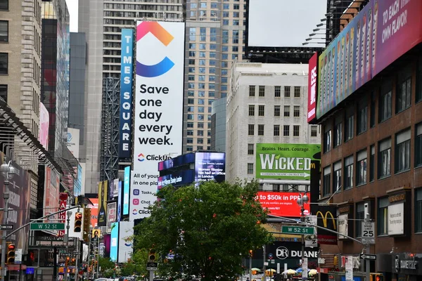 Nueva York Mayo Times Square Presentado Con Broadway Theaters Carteles —  Fotos de Stock