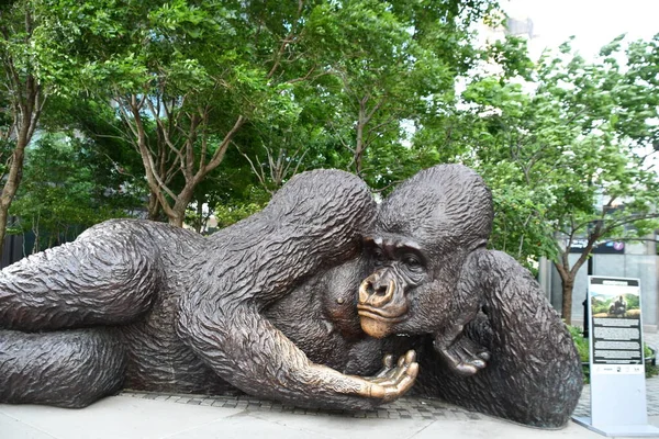 Nova Iorque Jun Escultura King Nyani Bella Abzug Park Perto — Fotografia de Stock