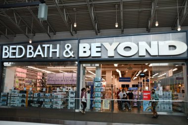 ELIZABETH, NJ - JUN 12: Bed Bath & Beyond store at The Mills at Jersey Gardens in Elizabeth, New Jersey, as seen on June 12, 2019. It is the largest outlet mall in New jersey and is completely indoors.