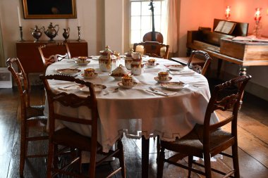 RIDGEFIELD, CT - 10 Temmuz 2021 'de Ridgefield, Connecticut' taki Keeler Taverna Müzesi ve Tarih Merkezi.