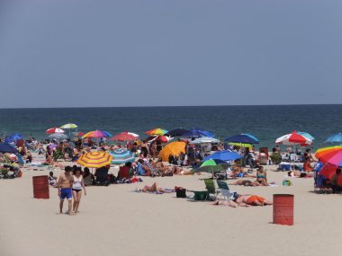 Seaside Heights New Jersey'deki Jersey sahilinde kumsalda