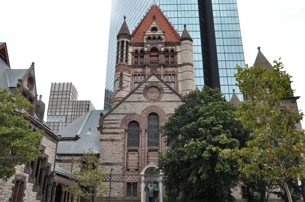 트리니티 교회와 보스턴, 매사추세츠의 존 핸 콕 빌딩 — 스톡 사진