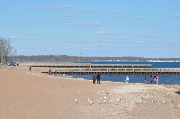 Widok z plaży West Haven w Connecticut — Zdjęcie stockowe